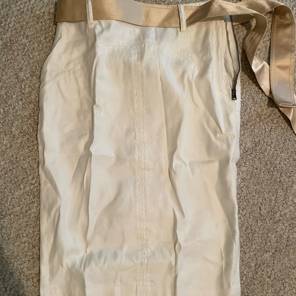 Elegant Cream Skirt with Gold Accents